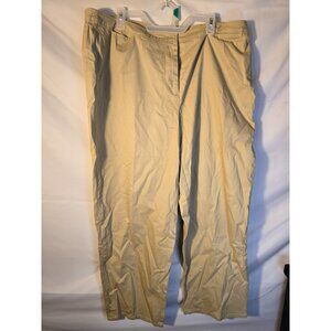 Statements tan Khakis Pants Womens Plus Size 20W 2X Stretch Zip Elastic Office